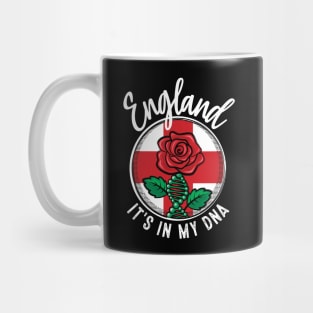 England - It's in my DNA. English rose with a DNA strand on the flag of England design Mug